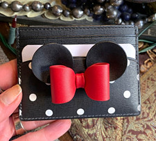 Authentic Kate Spade New York Minnie Mouse Polka Dot Card Wallet Red Bow