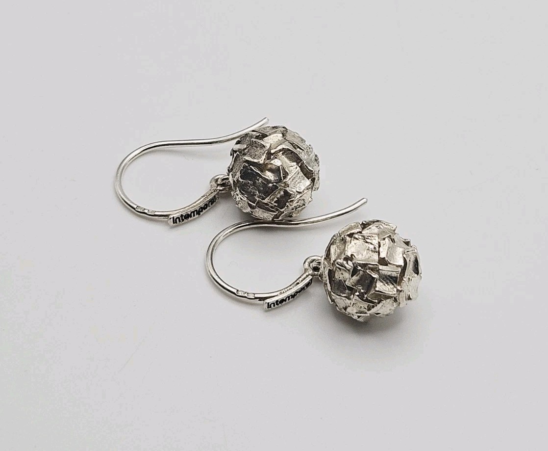 Sterling Silver Intemporal Patchwork Ball Dangle … - image 8