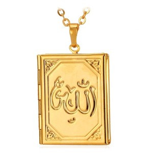 Authentic Women 18K Gold Plated Photo Locket Necklace with Rolo Chain 22 Inch Rectangle...