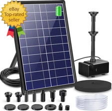8W Solar Fountain Pump Solar Water Pump with 3600Mah Battery Backup Work