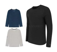 NEW! MEN LAYER 8 SOFT LIGHTWEIGHT HEATHERED FABRIC LONG SLEEVE TEE SHIRT VARIETY