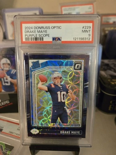 2024 Panini Donruss Optic - Rated Rookie Drake Maye Purple Scope PSA 9