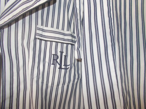 Lauren Ralph Lauren Damen 2 Teile Pyjama Set schwarz weiß gestreift Größe L - Bild 2 von 3