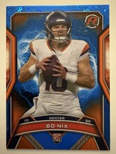 Bo Nix 2025 Topps Resurgence Rookie Blue & Orange Spark Refractor #125