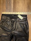 NWT Express Faux Leather Black Pants Size 4long 70’s Flare Mid Rise — photo 3