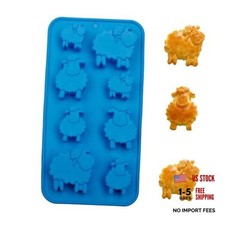 3D Silicone Sheep Molds, 8 Cavity Lamb Candy Molds for Dark Blue (R0168)