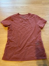 FIGS Women  s S Casma Scrub Top V Neck Short Sleeve PO 5301 Mauve Pink Color