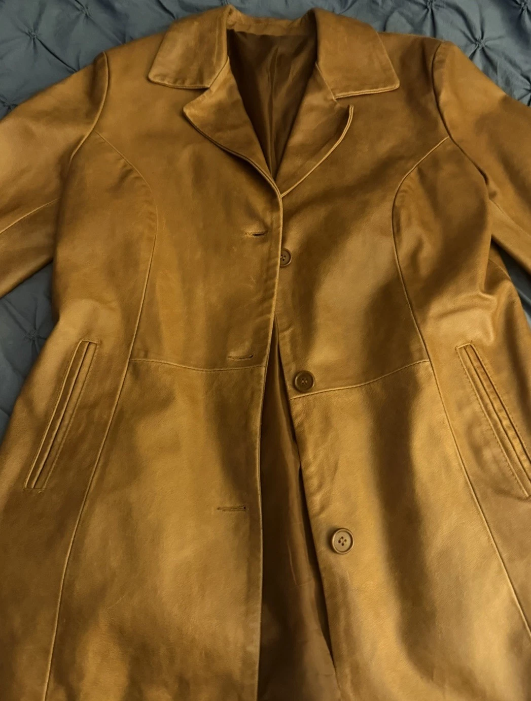 Italian Leather Men’s Vera Pelle Firenze Leather Jacket Brown HTF Size 46 image 7