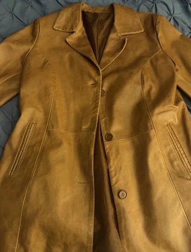 Italian Leather Men’s Vera Pelle Firenze Leather Jacket Brown HTF Size 46 image 7