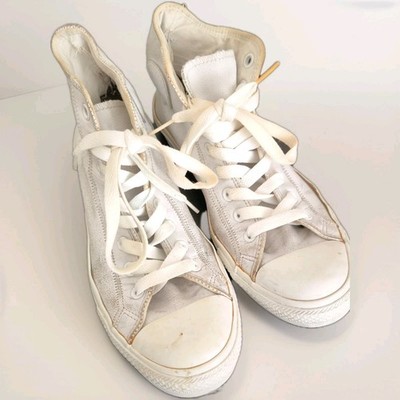 Converse All Star High-Top Sneaker in Weiß - Unisex Lederschuhe, Größe 44,5