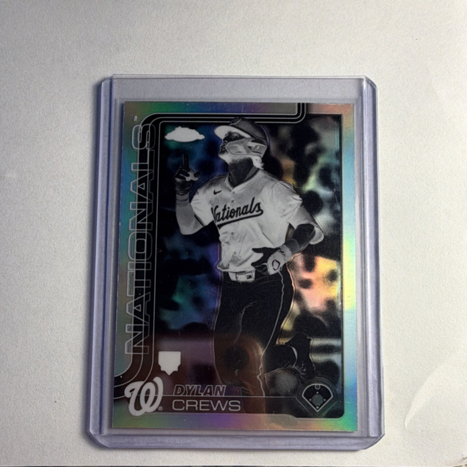 2025 Topps Chrome Dylan Crews Negative Refractor #146 Washington Nationals