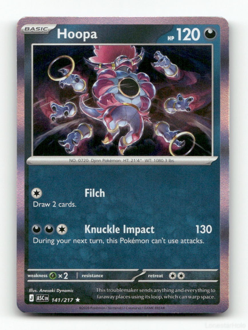 HOOPA ASCENDED HEROES 141/217 POKEMON HOLO NM/M
