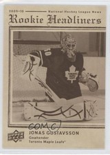 2009-10 Upper Deck Rookie Headliners Jonas Gustavsson #RH30 0b3