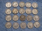 20 SILVER MERCURY DIMES  WITH DATES lot 961