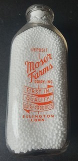 Moser Farms Ellington Connecticut SPSQ Theme ice cream 🍦 Milk Bottle Conn CT