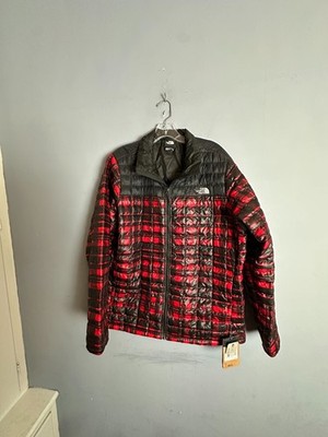 NWT The North Face Thermoball ECO Plaid Red Black Jacket Women's XXL