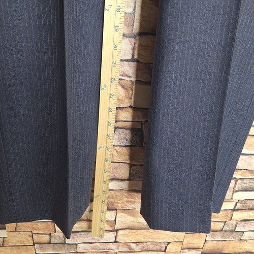 Brookshire 2 Piece Suit Mens 44S 36X29 Blue Stripe Flannel Wool Vintage - Picture 13 of 19