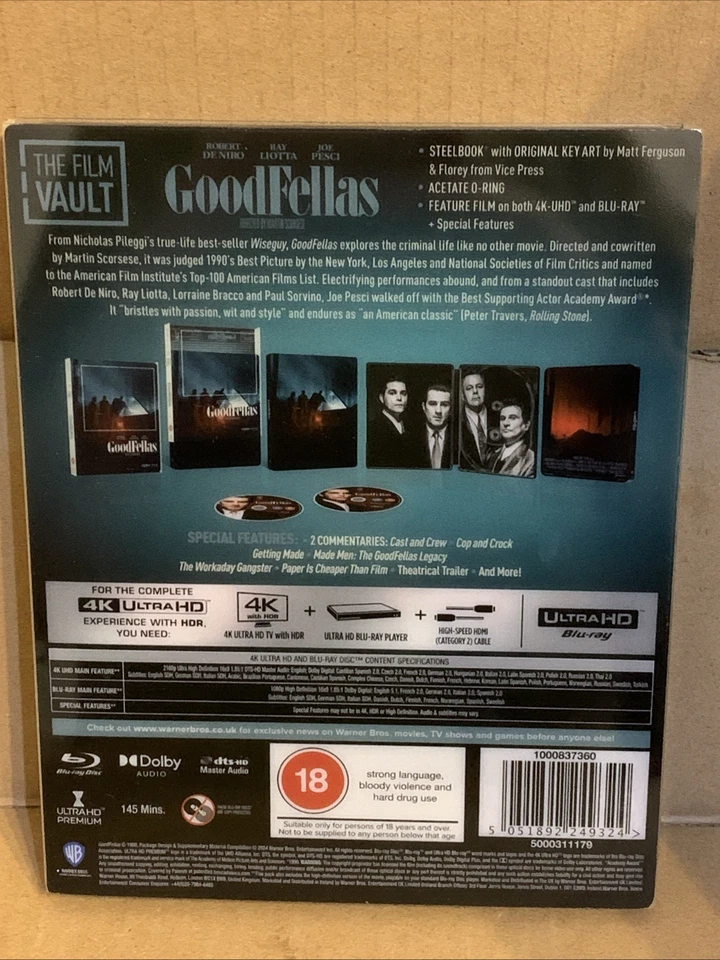 GOODFELLAS - The Film Vault Range Steelbook 4K Ultra HD & Blu-ray Region Free - Image 2 of 4
