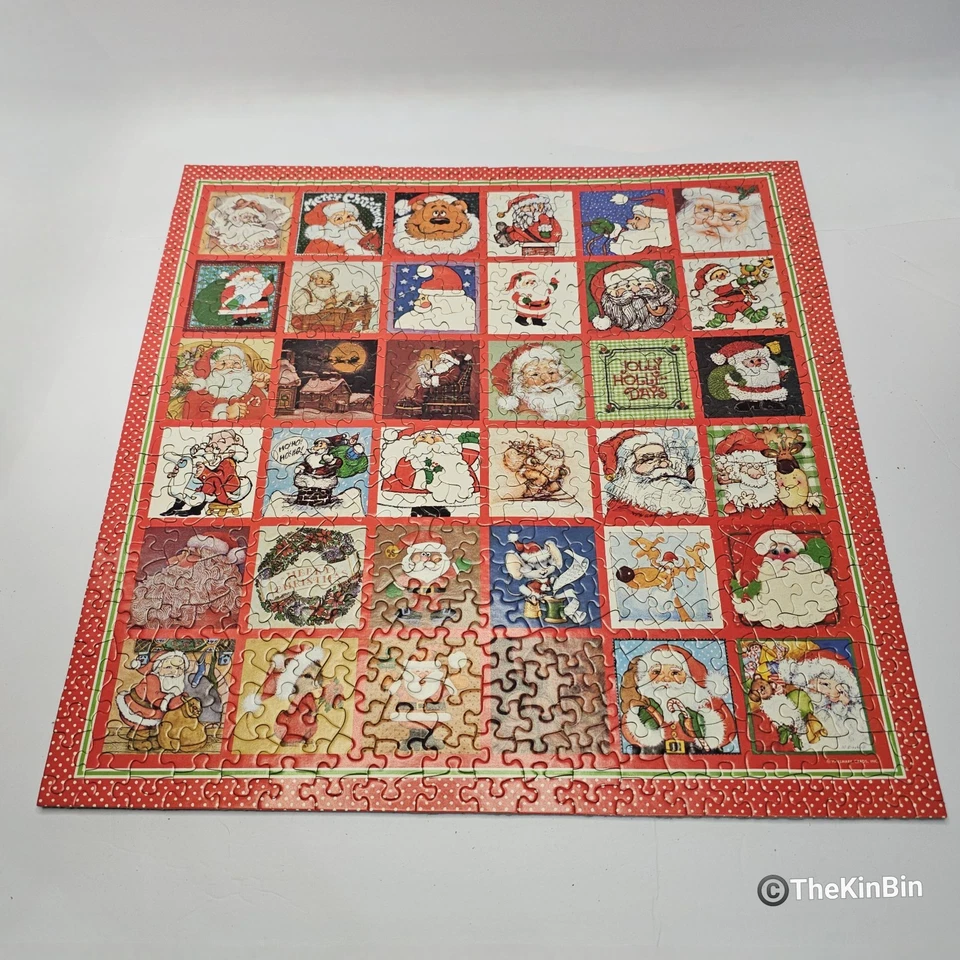 Vintage Springbok Santa's Many Faces 500+ Piece Christmas Jigsaw Puzzle COMPLETE - Image 3 of 4