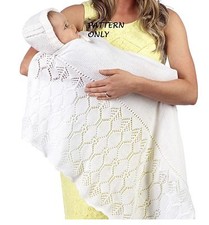 Knitting Pattern - Lacy Heirloom Newborn Baby Christening Shawl Blanket NW
