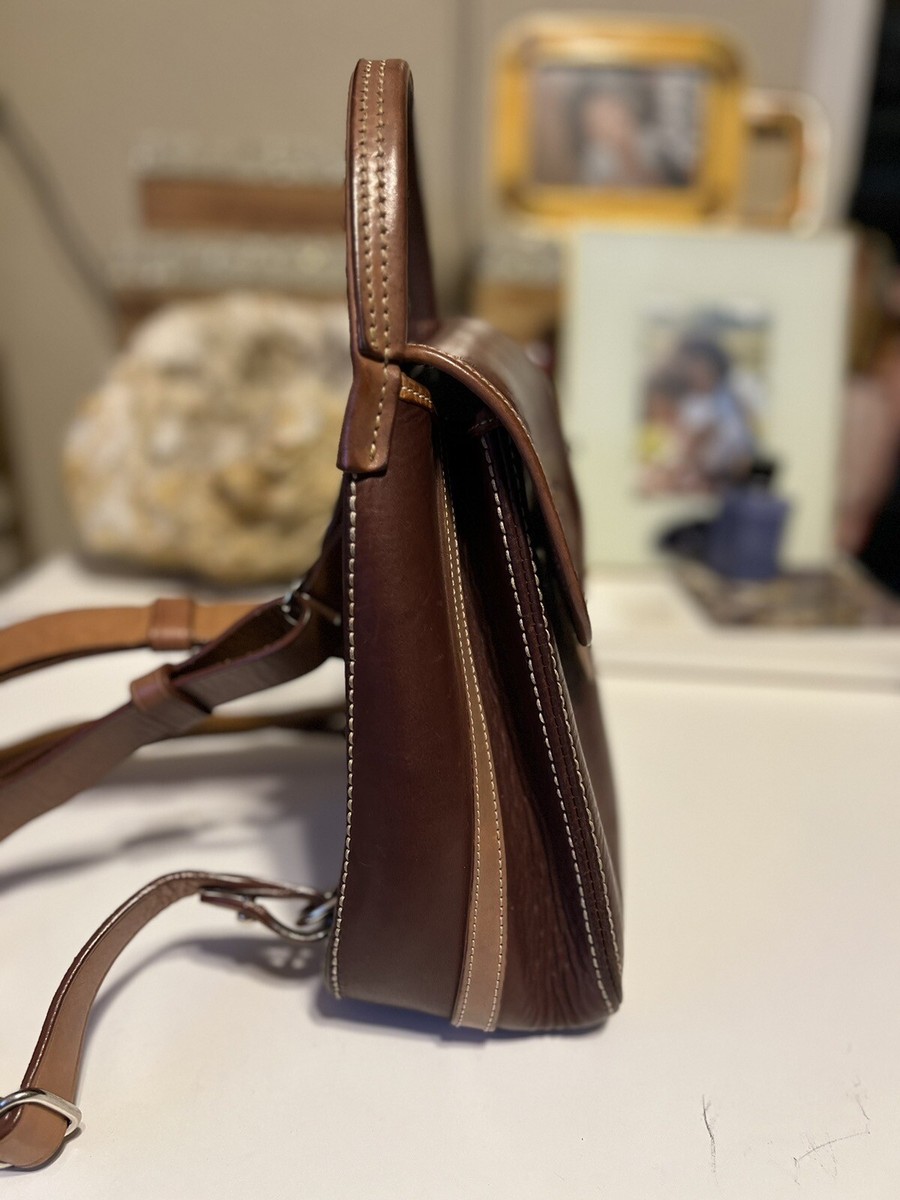 Dooney & Bourke Backpack Saddlebag Purse Brown Leather | eBay display picture 1