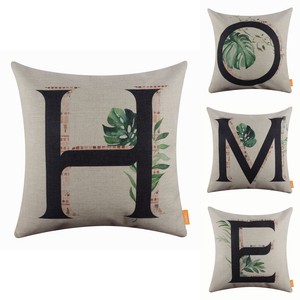 18x18 Inch Tribal Home Words Cushion Cover Letter Alphabet Palm