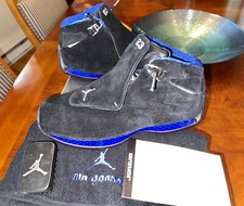 Size 9  Jordan 18 OG Black Sport Royal 2003 NDS 305869-041 Brush & Towel XVIII