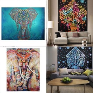 Hippie MURO DA APPENDERE Arazzo Copriletto Da Spiaggia Asciugamano Tappetino Yoga Stile Elefante Copriletto
