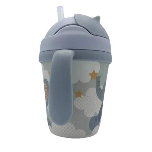 Primo Passi - Bamboo Fiber Kids Cup With Handle/Straw, Little Elephant - Picture 2 of 3