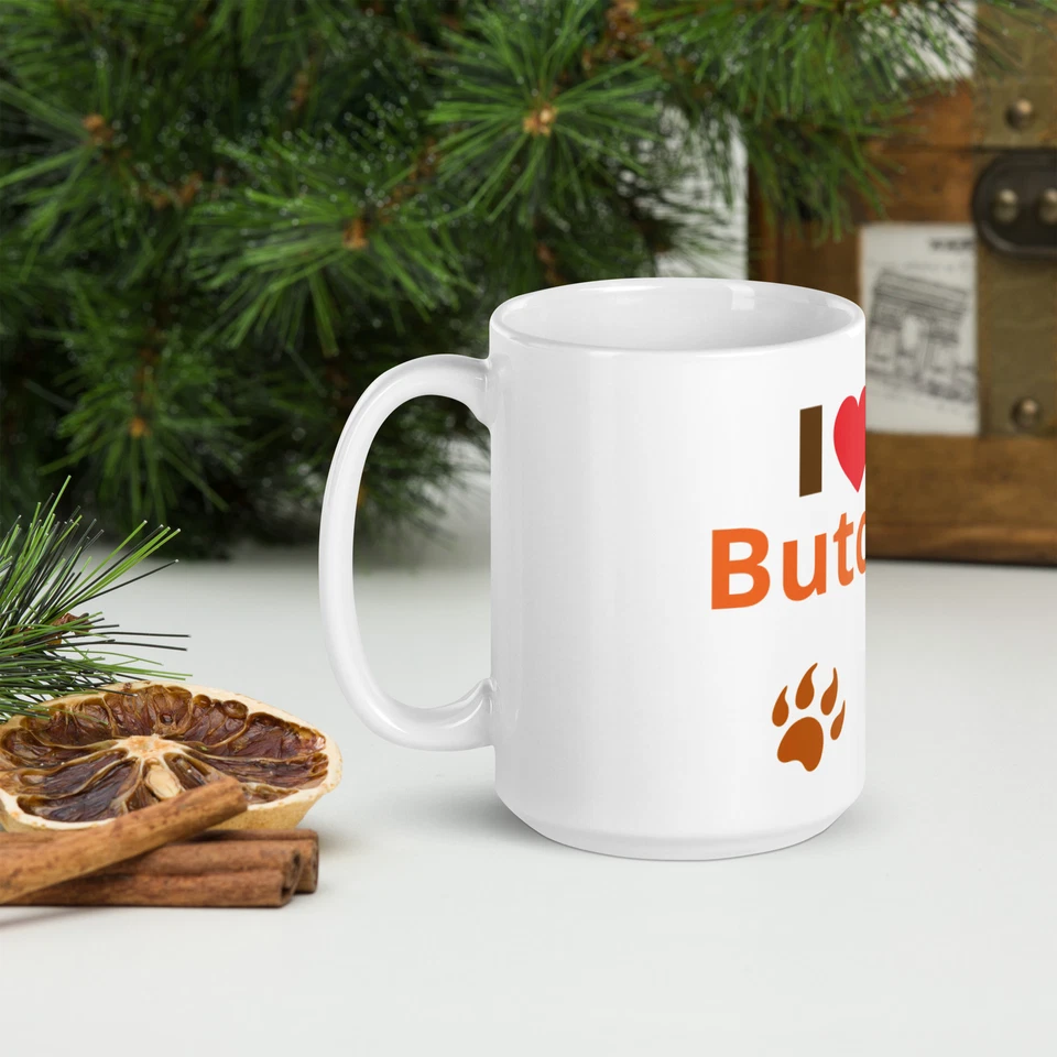 🐾 Taza de cerámica blanca brillante Butch Dog Lovers' 15 oz., regalo, uso diario 🐾 Foto 2 de 3