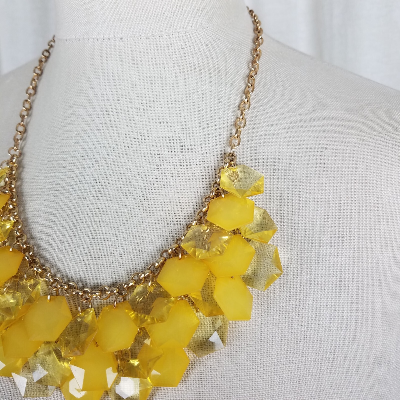 Yellow Statement Dangle Charm Bib Cluster Chunky … - image 4