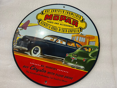 12in Mopar dodge service￼ PORCELAIN ENAMEL SIGN Dealer plate