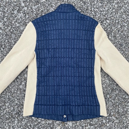 VTG Saska Parrot Ski Jacket Womens Large Blue Beige Cream 70s Puffer Sweater - 第 14/14 張圖片
