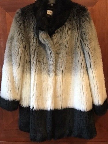 Calvin Klein coat black and white-size 