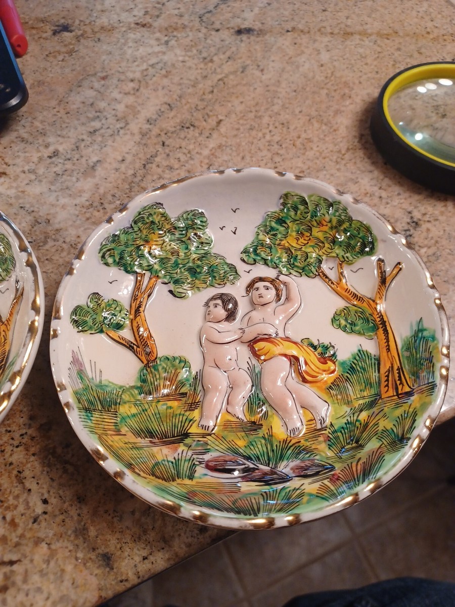2 Vintage CAPODIMONTE Italian Hand-painted Porcelain 5