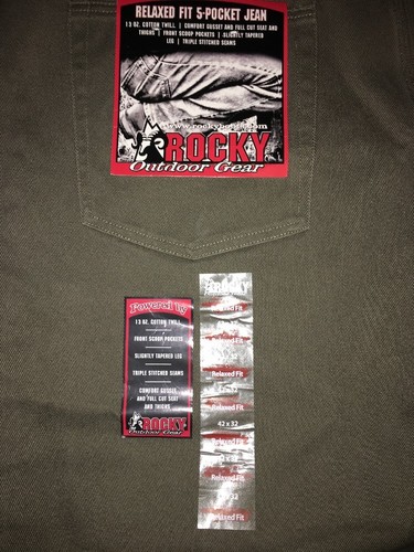 NWT Mens Rocky Outdoor Gear Jeans Relaxed Fit Size 42 x 32 Smoke Green - Picture 4 of 8