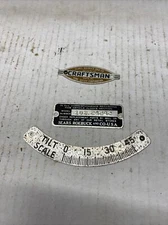 Craftsman King Seeley Table Saw Md 103.24242 ID & Name Plate    Guage CTS-917