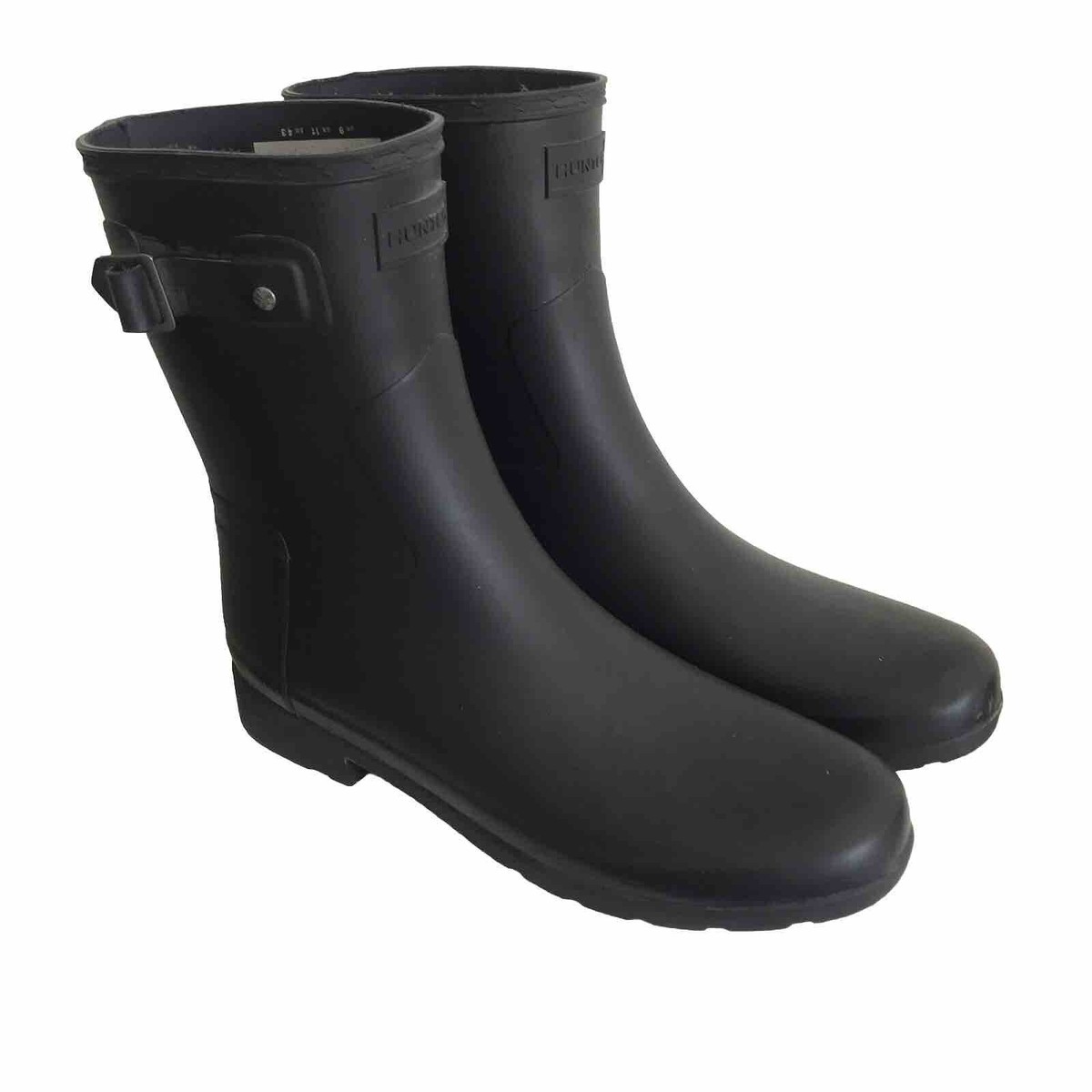 Hunter Womens Original Refined Short Rubber Rain Boot Black