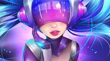 Anime Sona League Of Legends DJ Sona Helmet  Gaming Mat Desk 2766