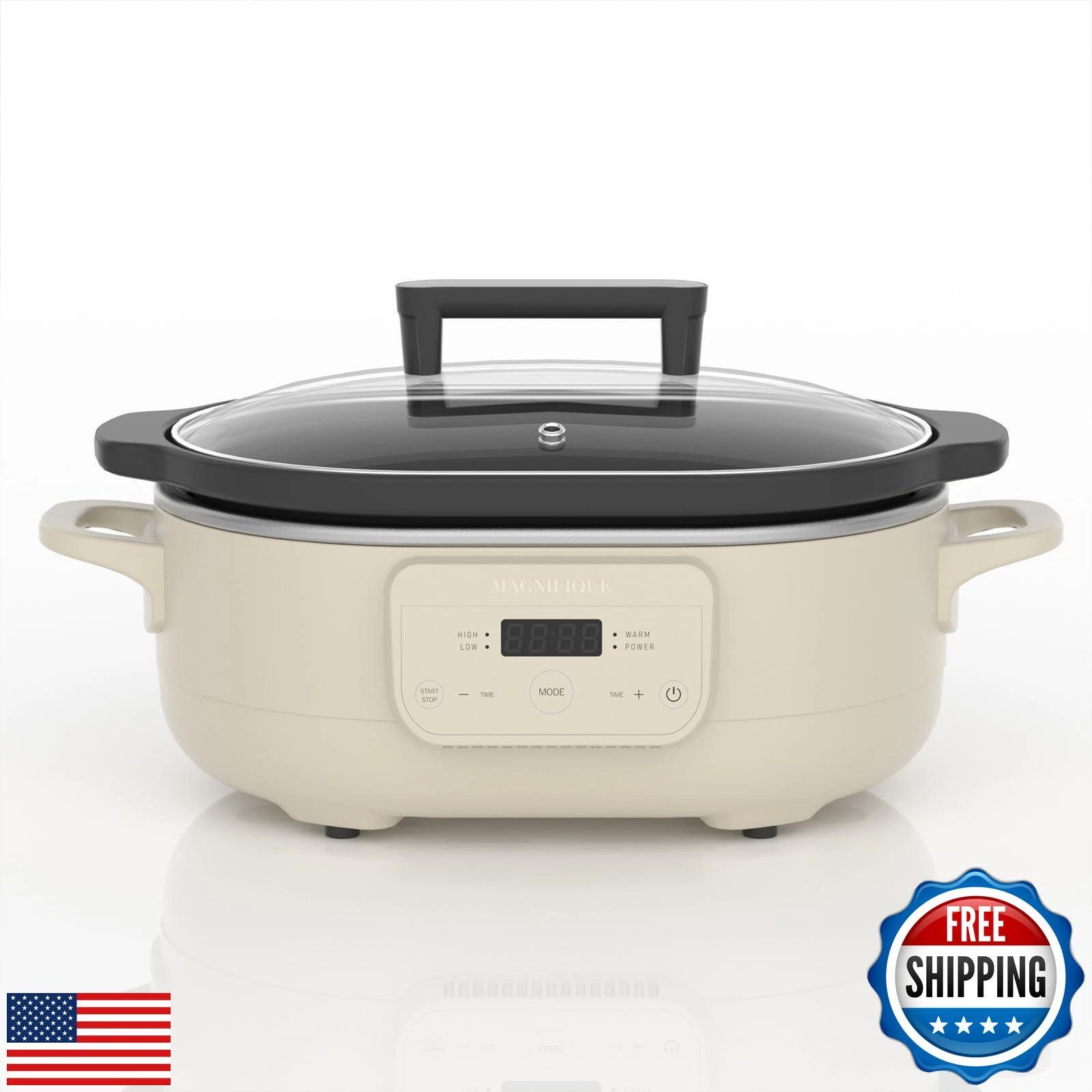 6 Quart Programmable Slow Cooker Removable Healthy Nonstick Pot