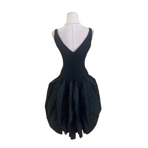 Iconic Rare Mam’selle by Betty Carol 50s Black Dress with Taffeta Fin Puff Skirt - Picture 7 of 16