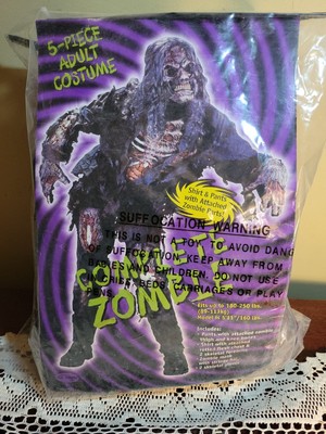 Complete Zombie Adult 5 Piece Costume Pants Shirt Gloves Mask Hair Fun World