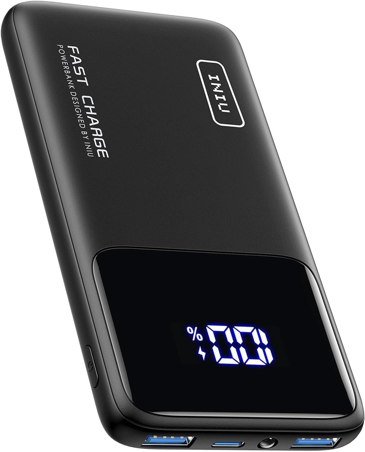 INIU Power Bank, 10000mAh Slimmest Fast Charge Powerbank, 22.5W Nero
