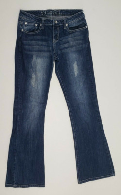 Rue 21 Jeans Womens Size 7 / 8 Stretch Distressed Whiskers Embellished