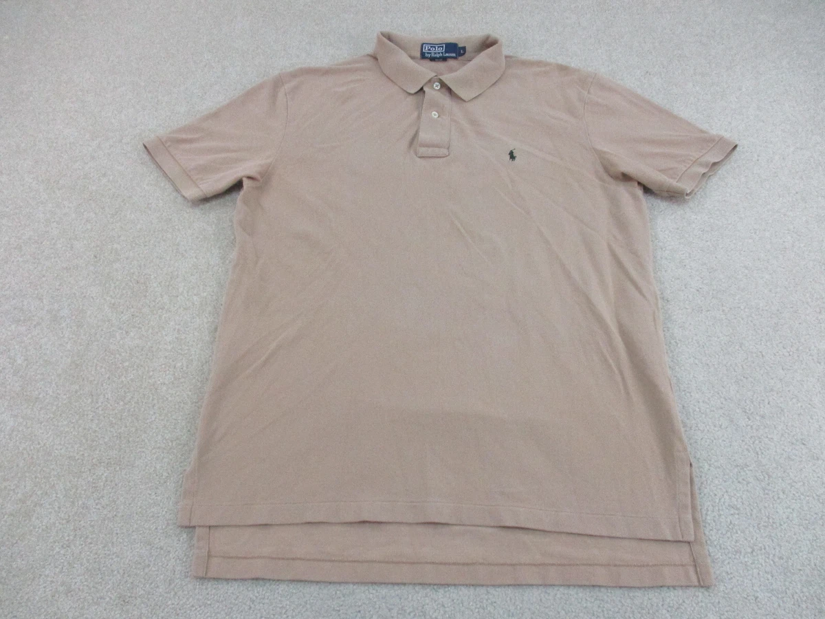 Ralph Lauren Polo Shirt Adult Large Brown Green Pony Rugby Cotton