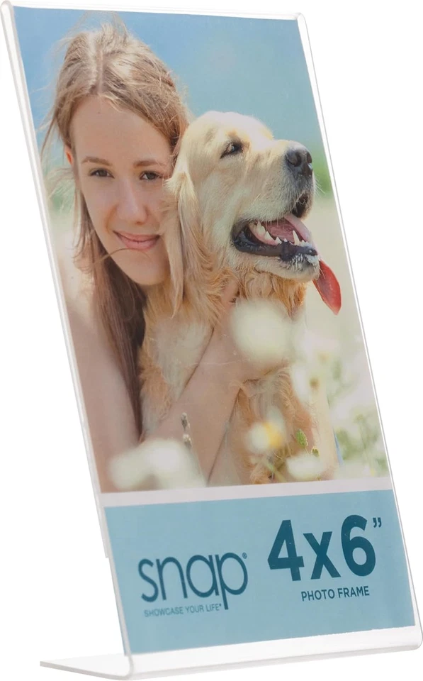 Set of 12 Snap - 4"X6" Clear Acrylic Self Standing Photo Frames - Perfect for Sh - Image 3 of 4