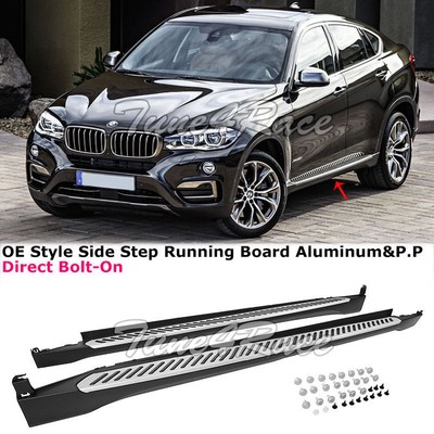 2015-2018 BMW X6 F16 Side Step Running Board Nerf Bar Chrome Aluminum Silver | eBay