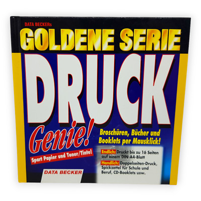 Goldene Serie Druckgenie CD ROM Windows 95 Data Becker Broschüren Bücher Vintage
