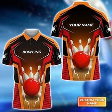 Bowling Personalized Name 3D Polo Shirt For Bowling Player, Bowling Team Shirts,