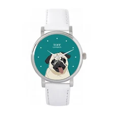Toff London TLWS-28327 Ladies Beige Pug Dog Head Watch